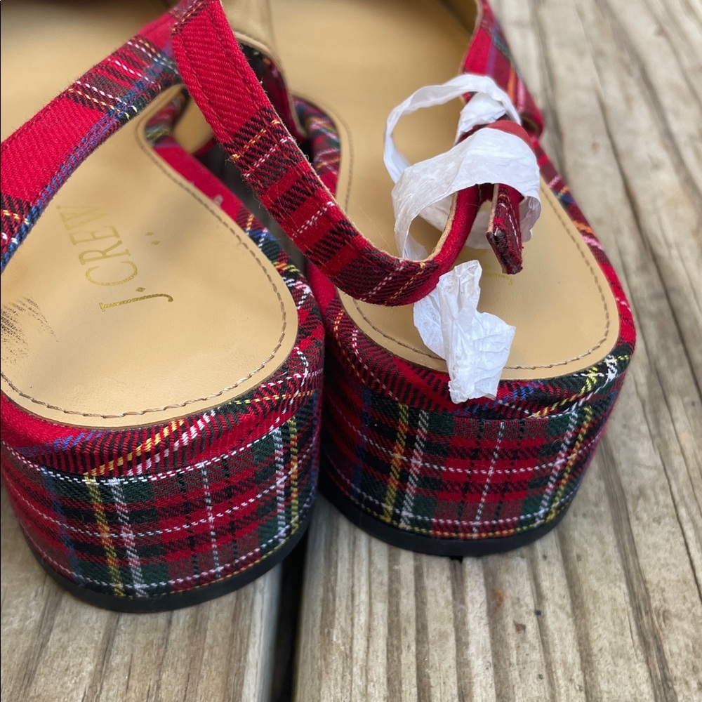 LIKE NEW: J.Crew Tartan Low-Heel Slingback Shoes Size 7.5 - Picture 8 of 13